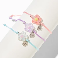 Best Friends Pastel Puffy Flower Bracelets - 3 Pack