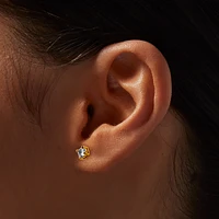 C LUXE by Claire's 18kt Gold Plated Cubic Zirconia 2mm, 3mm, & 4mm Round Stud Earrings - 3 Pack