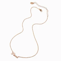 Gold-tone Script Zodiac Pendant Necklace - Pisces