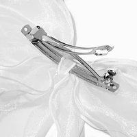 White Fairy Long Tail Hair Bow Clip