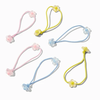 Claire's Club Matte Floral Charm Hair Ties - 6 Pack