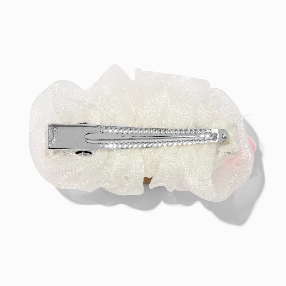 Claire's Club Rose Tulle Hair Clip