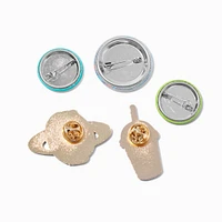 Coffee Shop Round Button & Pin Set - 5 Pack