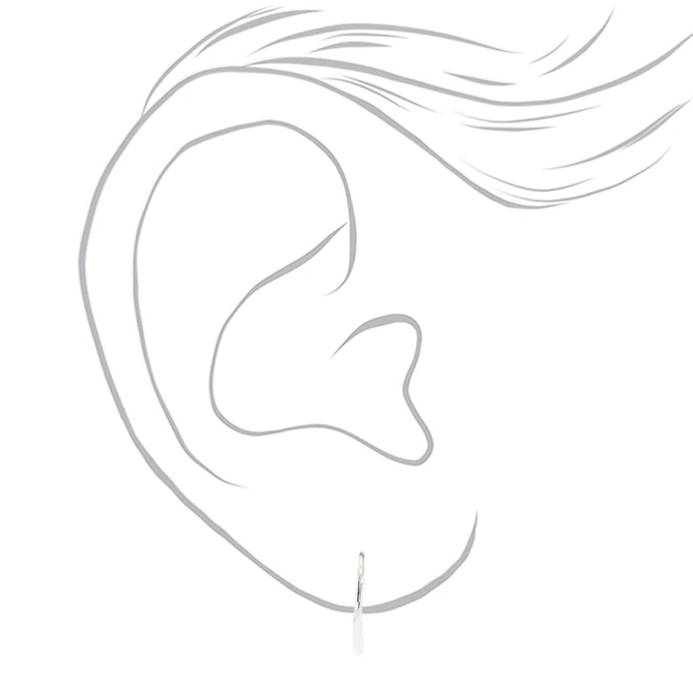 C LUXE by Claire's Sterling Silver 10mm Tube Hoop Earrings