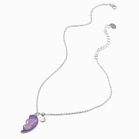 Best Friends Shadow Butterfly Split Heart Pendant Necklaces - 2 Pack
