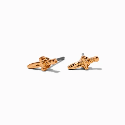 Gold-tone Dagger Stud Earrings