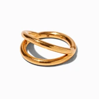 16G Gold-tone Titanium Double Row Nose Ring