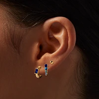 Gold-tone Cubic Zirconia Earring Stackables Set