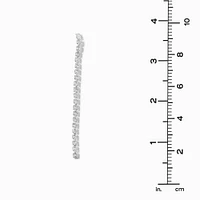 Cubic Zirconia Column 3" Linear Drop Earrings