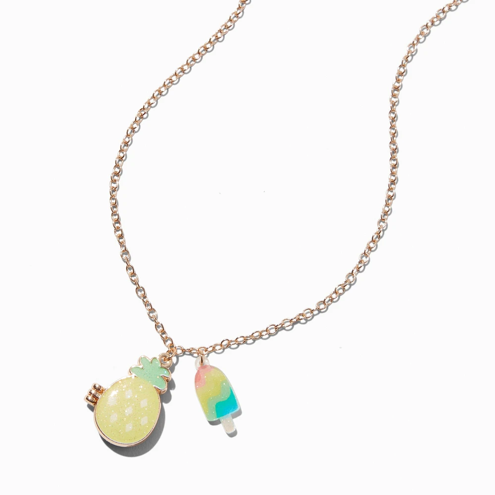 Claire's Club Pineapple Locket Pendant Necklace