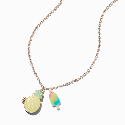 Claire's Club Pineapple Locket Pendant Necklace