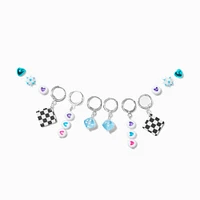 Edgy Dice Rave Earring Stackables Set - 6 Pack