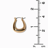 Gold-tone 20mm Square Oval Hoop Earrings