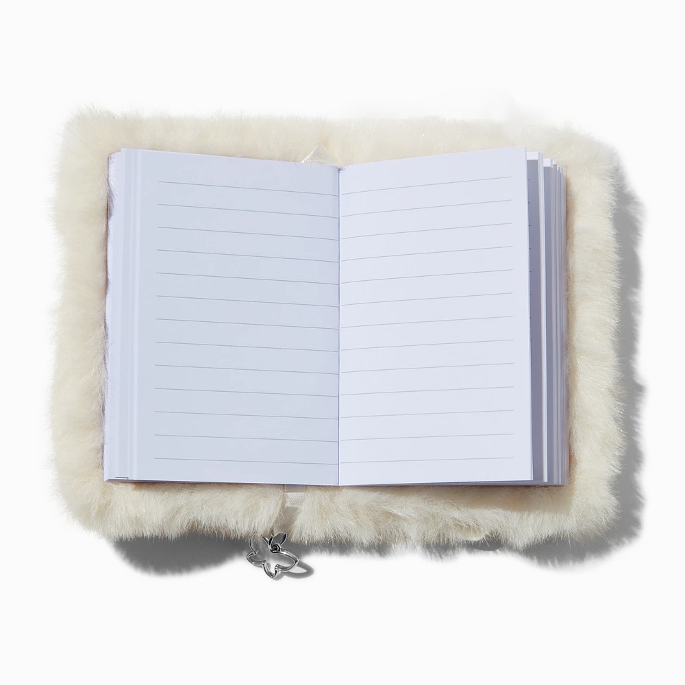 White Furry Mini Journal Notebook