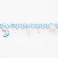 Celestial Icons Tattoo Choker Necklace - Blue