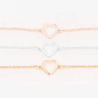 Mixed Metal Heart Cutout Chain Bracelets - 3 Pack