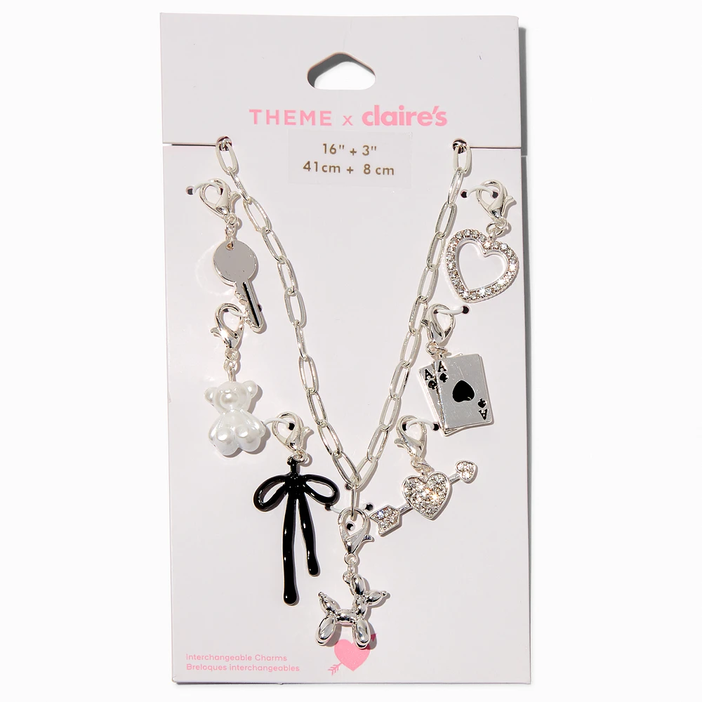 T H E M E x Claire's Silver-tone Paperclip Chain Bold Charm Necklace