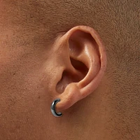 C LUXE by Claire's Silver-tone Titanium Flatback Hoop Earrings