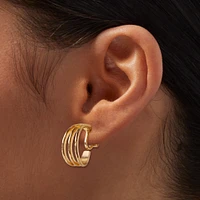 Gold-tone 20mm Hoop Clip-On Earrings - 3 Pack 