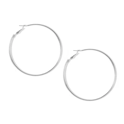 Silver-tone 60mm Hoop Earrings
