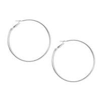 Silver-tone 60mm Hoop Earrings