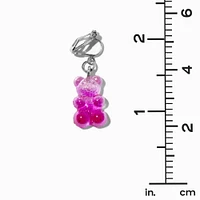 Pink Ombré Glitter Gummy Bears® 0.75" Clip-On Drop Earrings