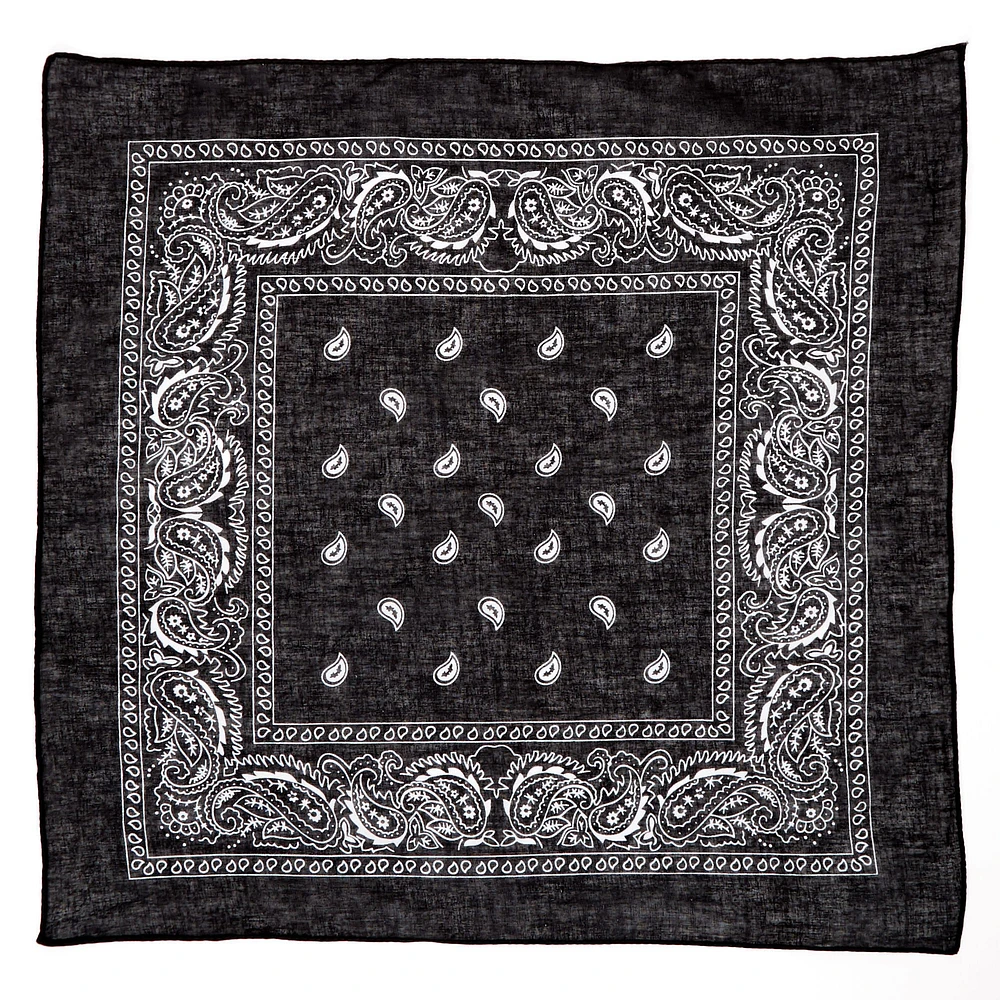 Paisley Bandana Headwrap - Black