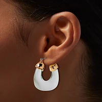 Blue Clear Acrylic Gold-tone Hoop Earrings