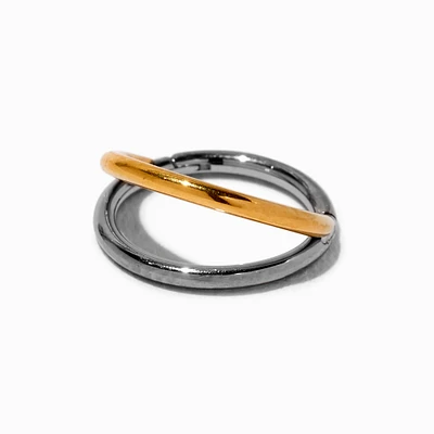 18G Mixed Metal Titanium Double Clicker Nose Hoop