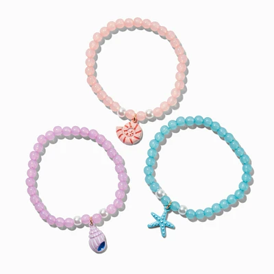 Claire's Club Beach Beaded Stretch Bracelets - 3 Pack