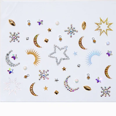 Chunky Silver & Gold Metallic Celestial Body Gem Set