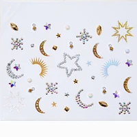 Chunky Silver & Gold Metallic Celestial Body Gem Set