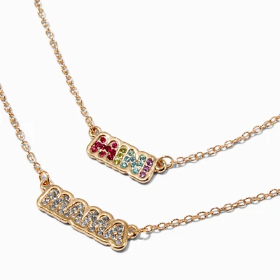 Mini & Mama Gold-tone Plated Pendant Necklaces - 2 Pack