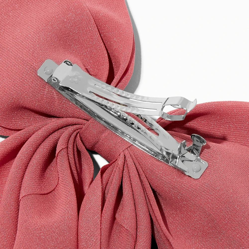 Boho Rose Long Tail Hair Bow Clip