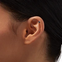 Stainless Steel Cubic Zirconia Changeable Flat Back 16G Tragus Earrings - 5 Pack