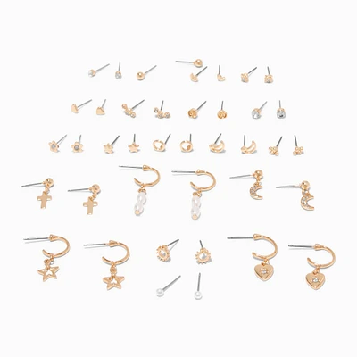 Gold-tone Celestial Earrings Set - 20 Pack