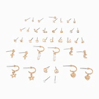 Gold-tone Celestial Earrings Set - 20 Pack