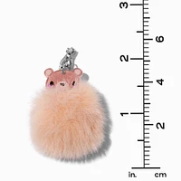Brown Bear Pom Pom 1.5" Clip-On Drop Earrings