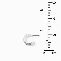 Silver-tone 15mm Double Hoop Earrings