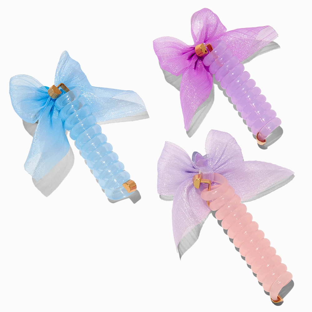 Claire's Club Sea Life Wrapped Bow Hair Ties - 3 Pack