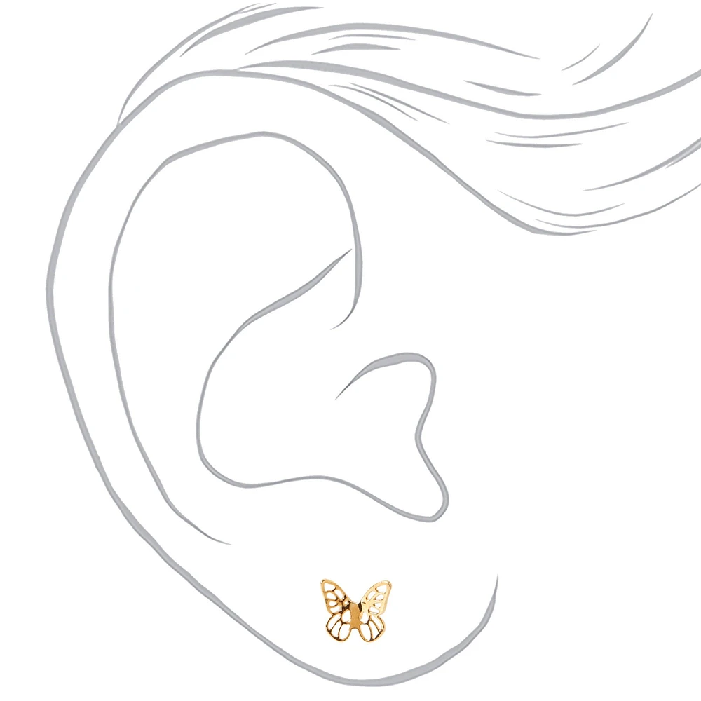 C LUXE by Claire's 18kt Gold Plated Butterfly Stud Earrings