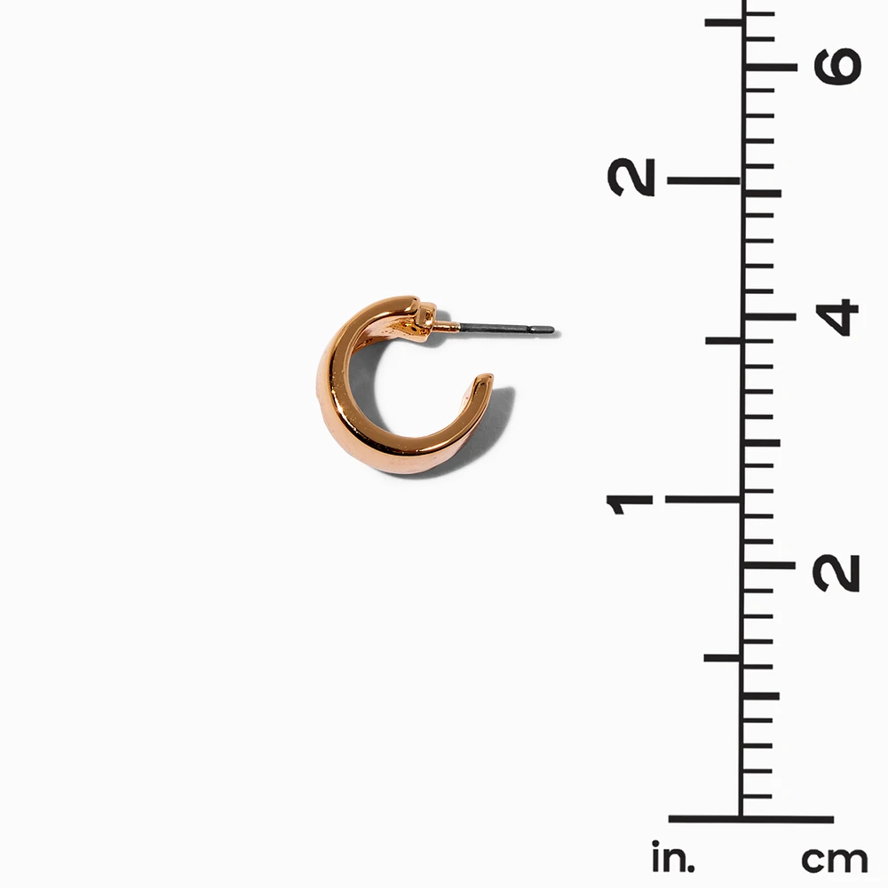 Gold-tone 10mm Wide Hoop Earrings