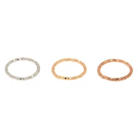 20G Mixed Metal Stainless Steel Textured Hoop Nose Rings - 3 Pack
