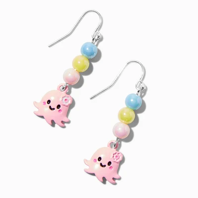 Pink Octopus Beaded Drop Earrings