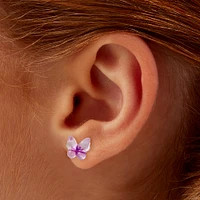 Purple Butterfly Stud Earrings