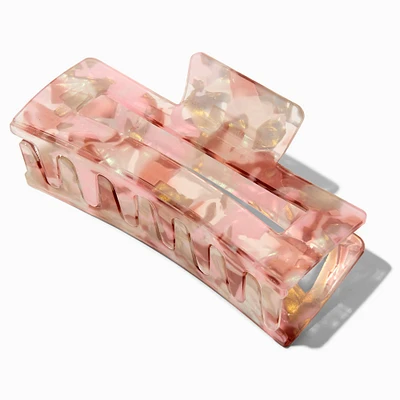 Coral Tortoiseshell Rectangular Hair Claw