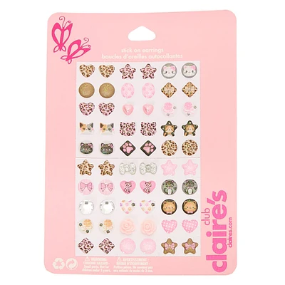 Claire's Club Cheetah Print Stick-On Earrings - 30 Pack