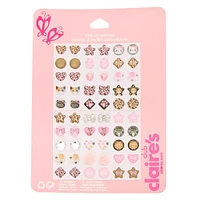 Claire's Club Cheetah Print Stick-On Earrings - 30 Pack