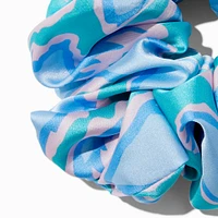 Giant Silky Blue Wave Hair Scrunchie