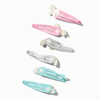 Claire's Club Rainbow Unicorn Glitter Polyresin Snap Hair Clips - 6 Pack